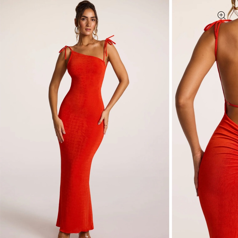 Oh Polly Striking Red Backless Dress